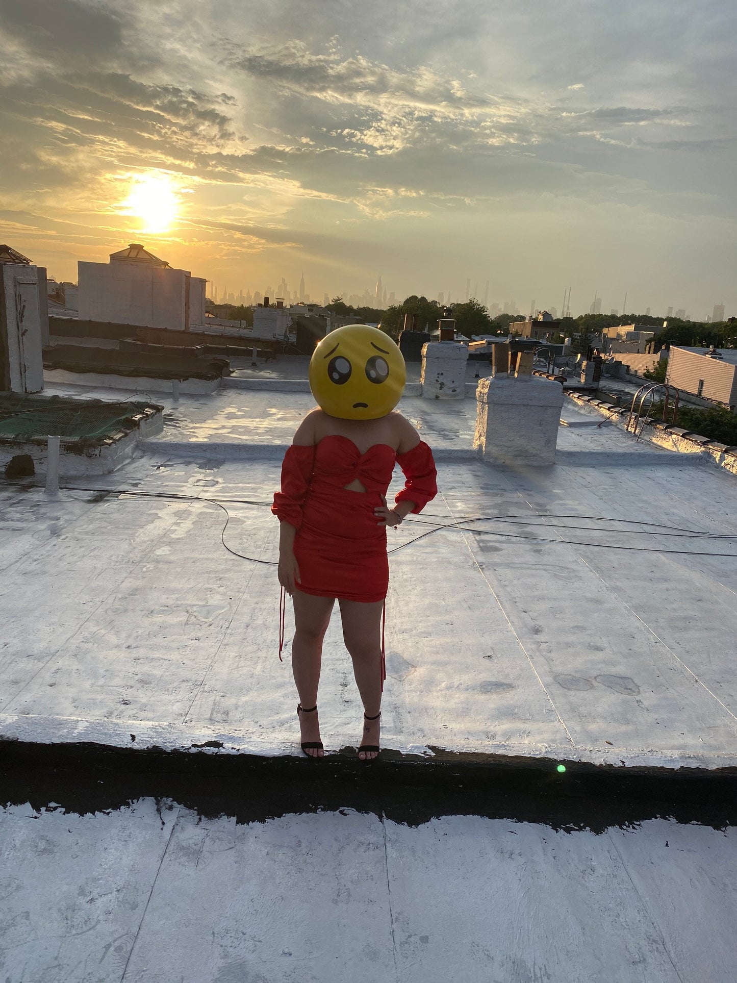 Sad eyes emoji helmet