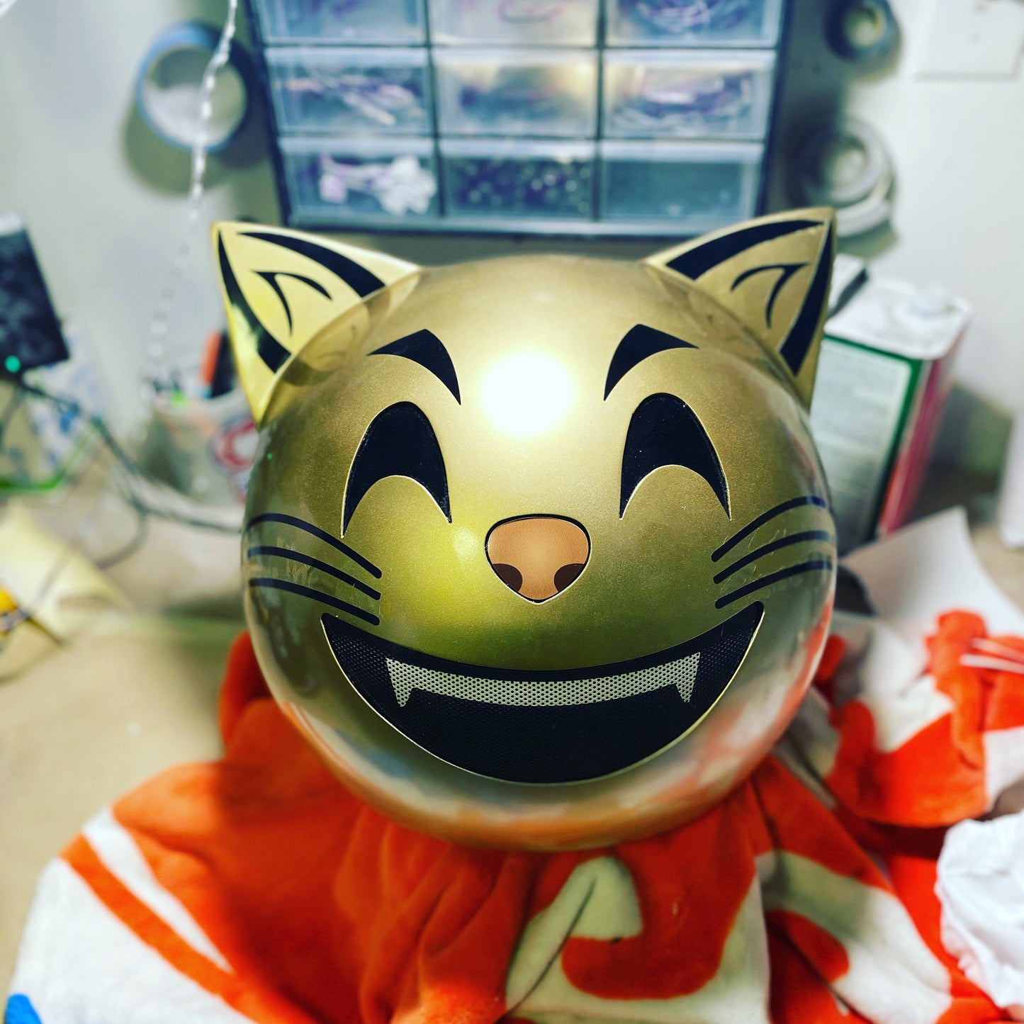 Cat emoji Dj helmet