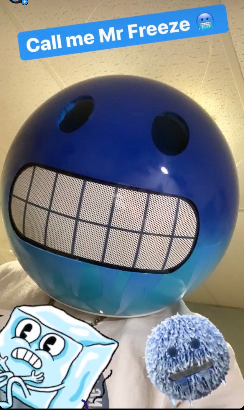 Freezing emoji Dj Helmet