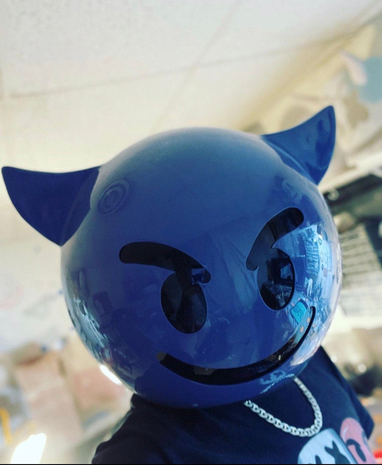 Purple devil emoji Helmet
