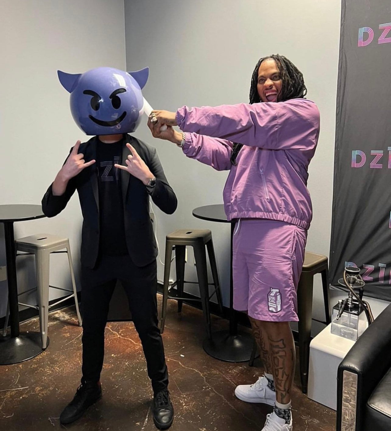 Purple devil emoji Helmet